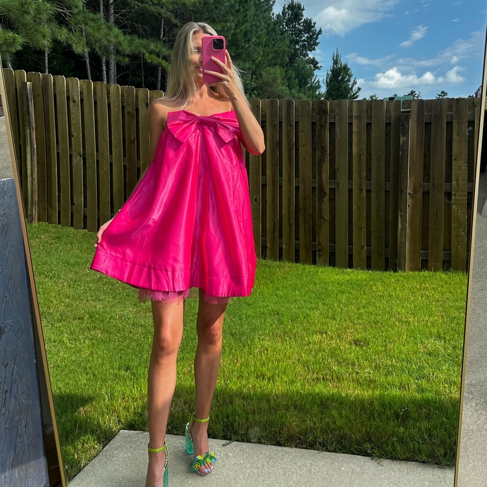 Vibrant Pink Bow Dress